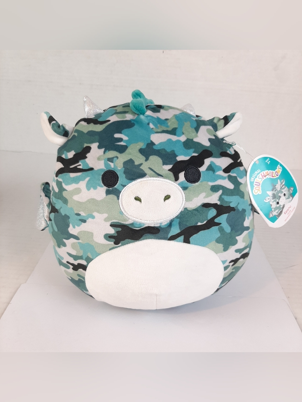 🛍Squishmallows 8" Keanu The Green Camouflage Dragon Plush NWT
